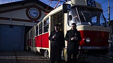 Slavnostní pedstavení první tramvaje K2 ve Steovicích v Praze (2. února 2023)