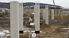 Stavba most na budoucím obchvatu Klatov.  (31. 1. 2023)