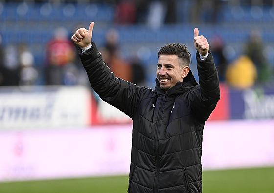 Milan Petr�ela po vít�zném utkání Slovácka proti Viktorii Plze�.
