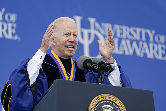 Prezident Biden pi proslovu k roníku Univerzity Delaware v roce 2022. (28....