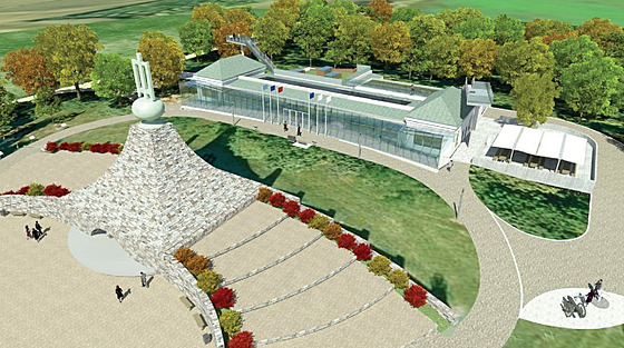 Prostory pro návtvníky rekonstruují dlníci na Mohyle míru na Brnnsku....