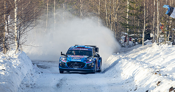 Ott Tänak z Estonska vyhrál pedposlední rychlostní zkouku védskou rallye.
