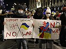 Demonstrace proti ruské agresi na Ukrajin v Tbilisi (26. února 2022) 