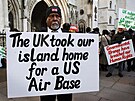 Protest pvodních obyvatel agoských ostrov v Londýn (5. února 2017)