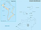 Mapa ostrova Diego Garcia v Indickém oceánu 