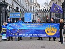 Londýnský protest za optovný vstup Británie do EU (31. ledna 2023)