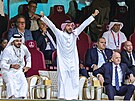 Saúdský korunní princ Muhammad bin Salmán (uprosted) slaví vítzství nad...