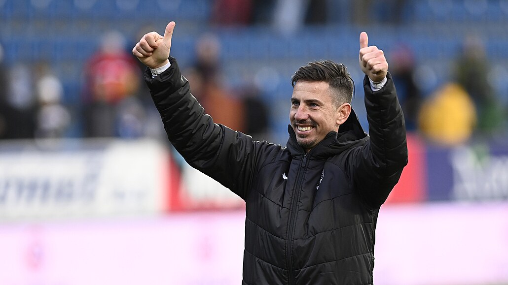 Milan Petr�ela po vít�zném utkání Slovácka proti Viktorii Plze�.