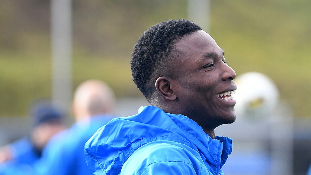 Senegalský kanonýr Abdallah Gning na zahájení p�ípravy fotbalist� Teplic