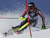 Kana�anka Laurence St-Germainová na trati slalomu na mistrovství sv�ta ve...