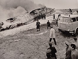 Nehoda sov�tského letadla Tu-154 na ruzy�ském leti�ti (19. 2. 1973)