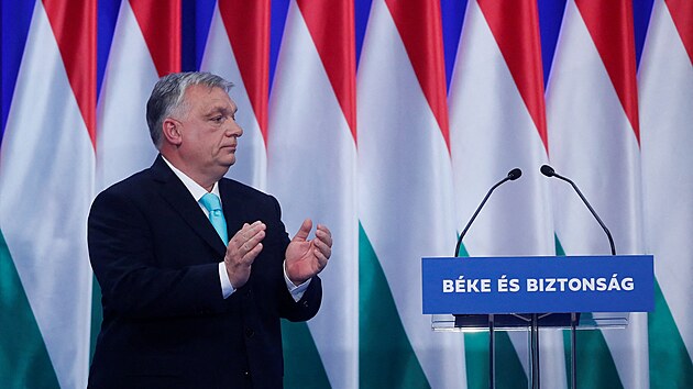 Ma�arsk� premi�r Viktor Orb�n p�i ka�doro�n�m projevu o stavu zem� (18. �nora 2023)