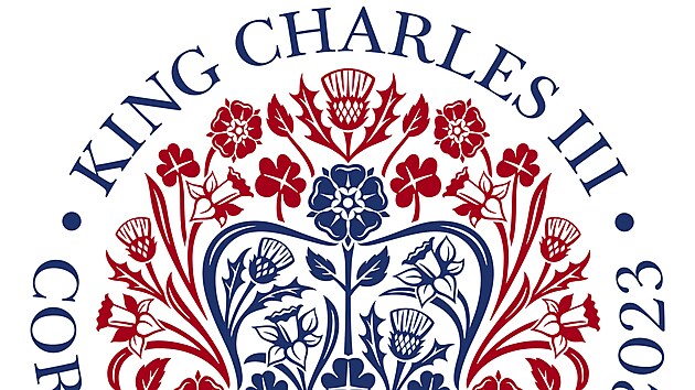 Logo korunovace britskho krle Karla III.. Bude pouvno pi poulinch slavnostech, v propaganch materilech nebo na oficilnch suvenrech (2023)