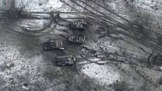 Zničená ruská technika u Vuhledaru (7. února 2023)