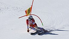 výcarská lyaka Wendy Holdenerová jede paralelní slalom pi souti drustev...