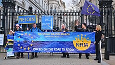 Londýnský protest za opětovný vstup Británie do EU (31. ledna 2023)