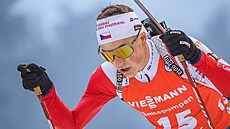 Jakub tvrtecký na trati bhem stíhacího závodu na mistrovství svta v Oberhofu.