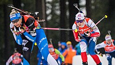 Tereza Voborníková na trati tafetového závodu na mistrovství svta v Oberhofu