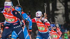 Tereza Vinklárková na trati tafetového závodu na mistrovství svta v Oberhofu