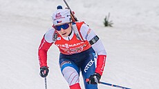 Tereza Vinklárková na trati tafetového závodu na mistrovství svta v Oberhofu