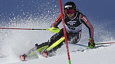 Kanaanka Laurence St-Germainová na trati slalomu na mistrovství svta ve...