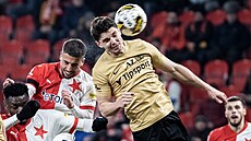 Momentka ze zápasu Slavie proti Zbrojovce Brno.