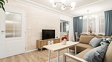 Designé�i navrhli interiér v lehce moderní rustikálním stylu.