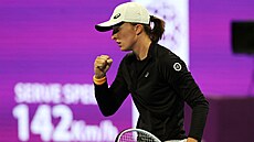 Polská tenistka Iga Šwiateková na turnaji v Dauhá