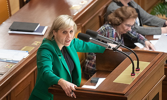 Jednání Poslanecké snmovny. Na snímku Jana Mraková. (21. února 2023)