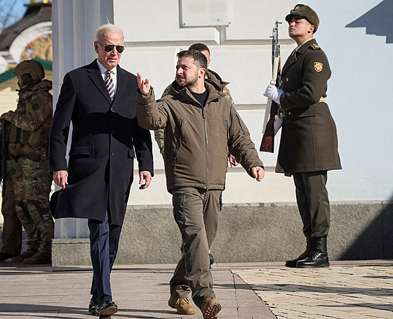 Americký prezident Joe Biden se na návtv Kyjeva setkal s ukrajinským...