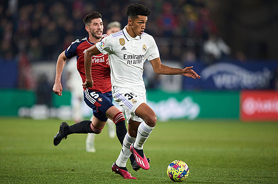 Uruguayský útočník Álvaro Rodríguez při ligovém debutu v dresu Realu Madrid...