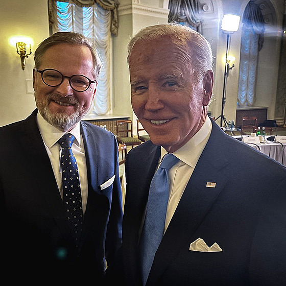 Premiér R Petr Fiala a americký prezident Joe Biden