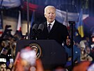 Americký prezident Joe Biden bhem projevu ve Varav (21. února 2023)