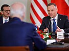 Polský prezident Andrzej Duda bhem setkání s americkým prezidentem Joem...