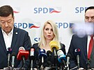 Tisková konference poslaneckého klubu SPD. Na snímku hovoí Lucie afránková....
