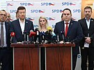 Tisková konference poslaneckého klubu SPD. Na snímku hovoí Lucie afránková....