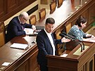 Jednání Poslanecké snmovny. Na snímku Tomio Okamura za SPD. (21. února 2023)