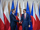 Premiér Fiala se ve Varav seel s polským protjkem Morawieckým (22. února...