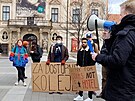 Studenti v Brn demonstrovali proti zdraování kolejí
