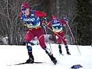 Nortí bci bhem skiatlonu na MS v Planici, vlevo Simen Hegstad Krüger,...