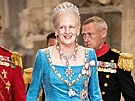 Dánská královna Margrethe II. na galaveei v paláci Christiansborg u...