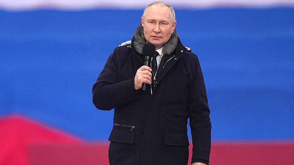 Luniki, Moskva. Ruský prezident Vladimir Putin na vlasteneckém koncertu k...