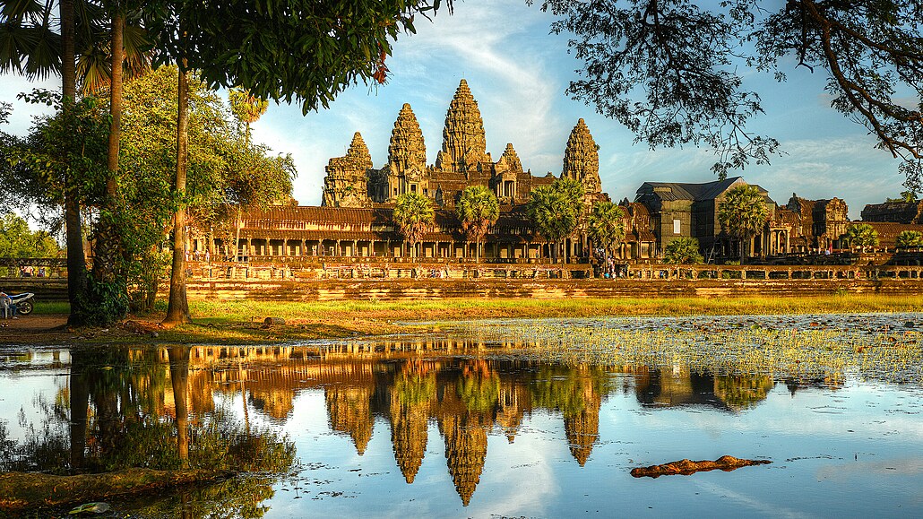 Buddhistický chrám Angkor Vat v Kambodi