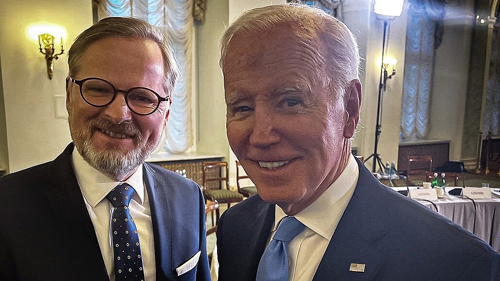 Premiér R Petr Fiala a americký prezident Joe Biden