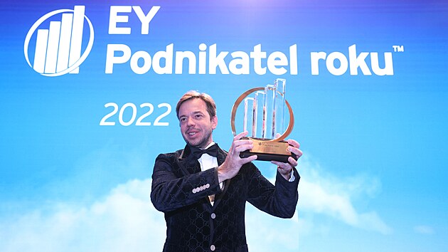 Vítězem soutěže EY Podnikatel roku 2022 se stal Jakub Havrlant, zakladatel společnosti Rockaway Capital. (28. února 2023)