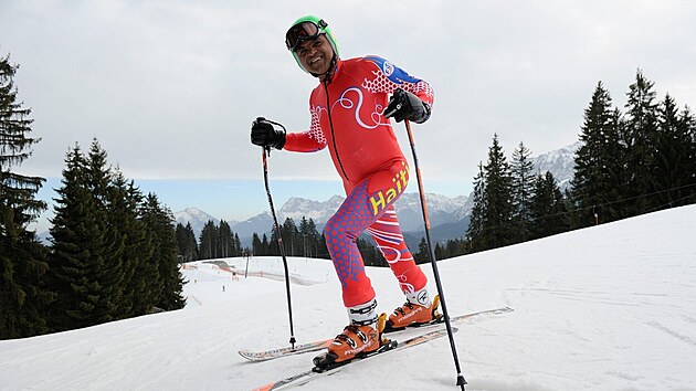 Jean-Pierre Roy z Haiti bhem mistrovství svta v alpském lyování v...
