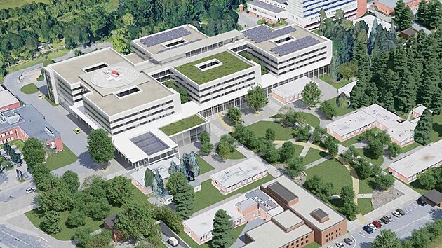 Budoucí podoba centrálního polybloku urgentní medicíny v Krajské nemocnici T. Bati ve Zlíně