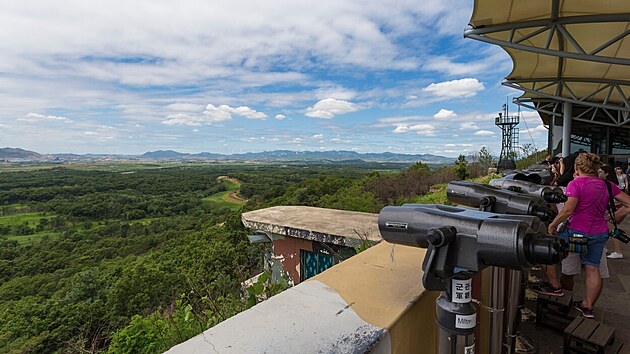 V�hled na n�razn�kovou z�nu mezi Severn� a Ji�n� Koreou