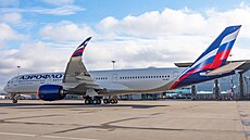 Letoun aerolinek Aeroflot na petrohradském letiti Pulkovo (6. bezna 2020)