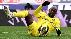 Romelu Lukaku z Interu Milán b�hem utkání italské ligy v Boloni.